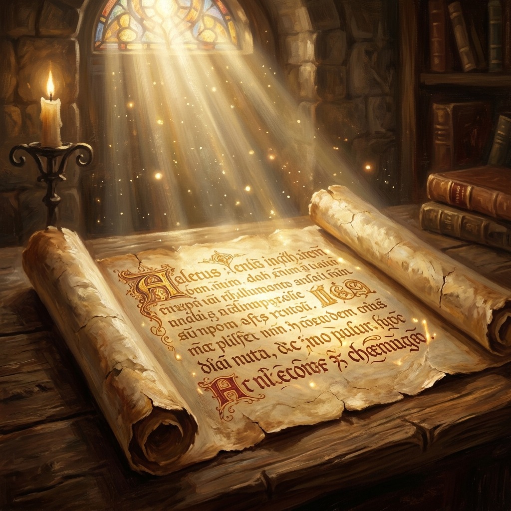 Parchment scroll representing counterfeit prophecy